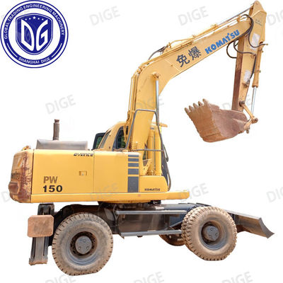 Komatsu PC150W 15 tonnellate escavatore a ruote usate guida idraulica